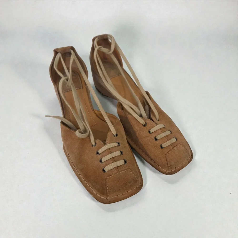 Via Spegia Beige Suede Espadrilles Size 8